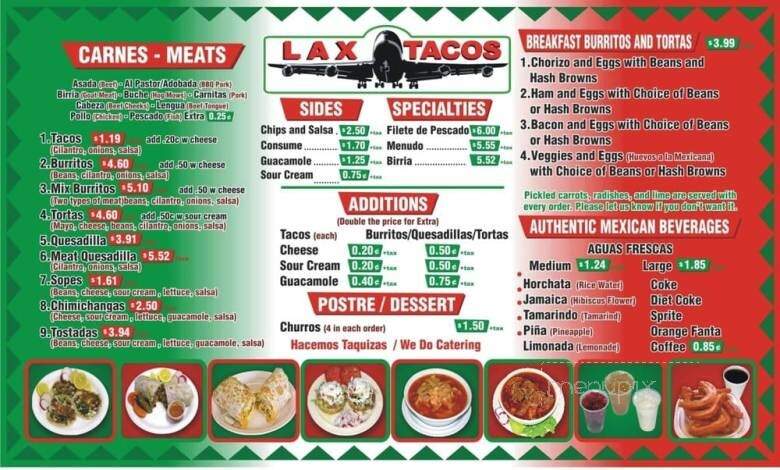 Lax Tacos - South Gate, CA menu_pic