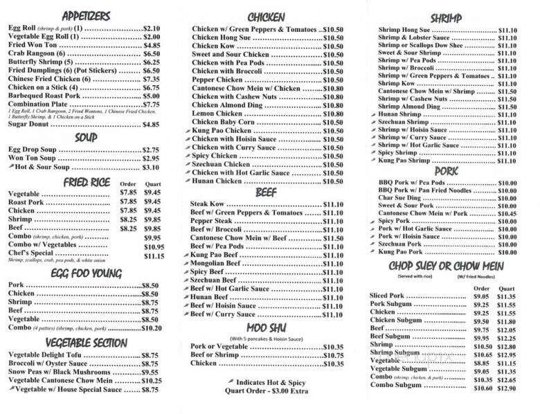 Le Gong Gourmet - Waukesha, WI menu_pic