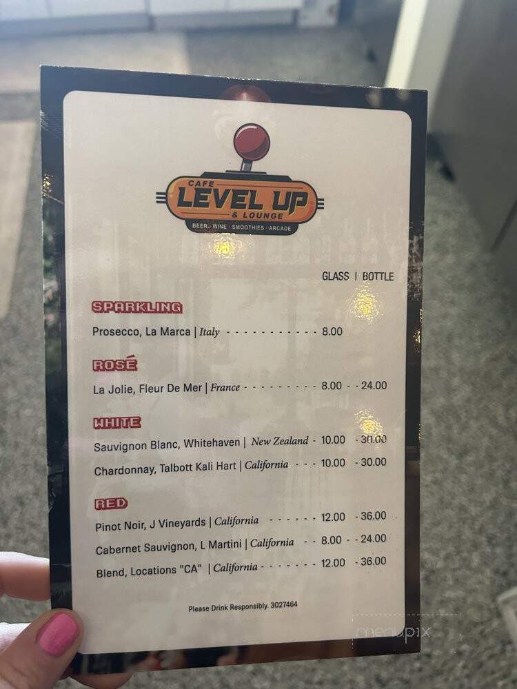 Level Up Cafe & Recovery - La Grange Park, IL menu_pic