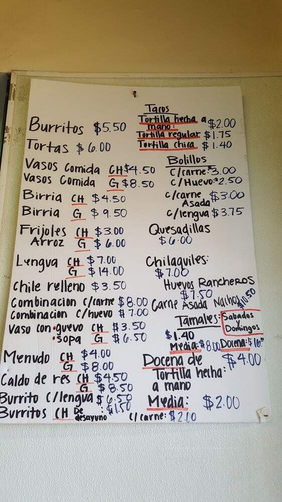 Leyva's Mexican Food - El Monte, CA menu_pic