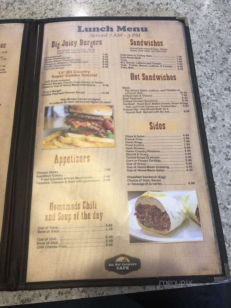 Lil Bit Country Cafe - Victorville, CA menu_pic