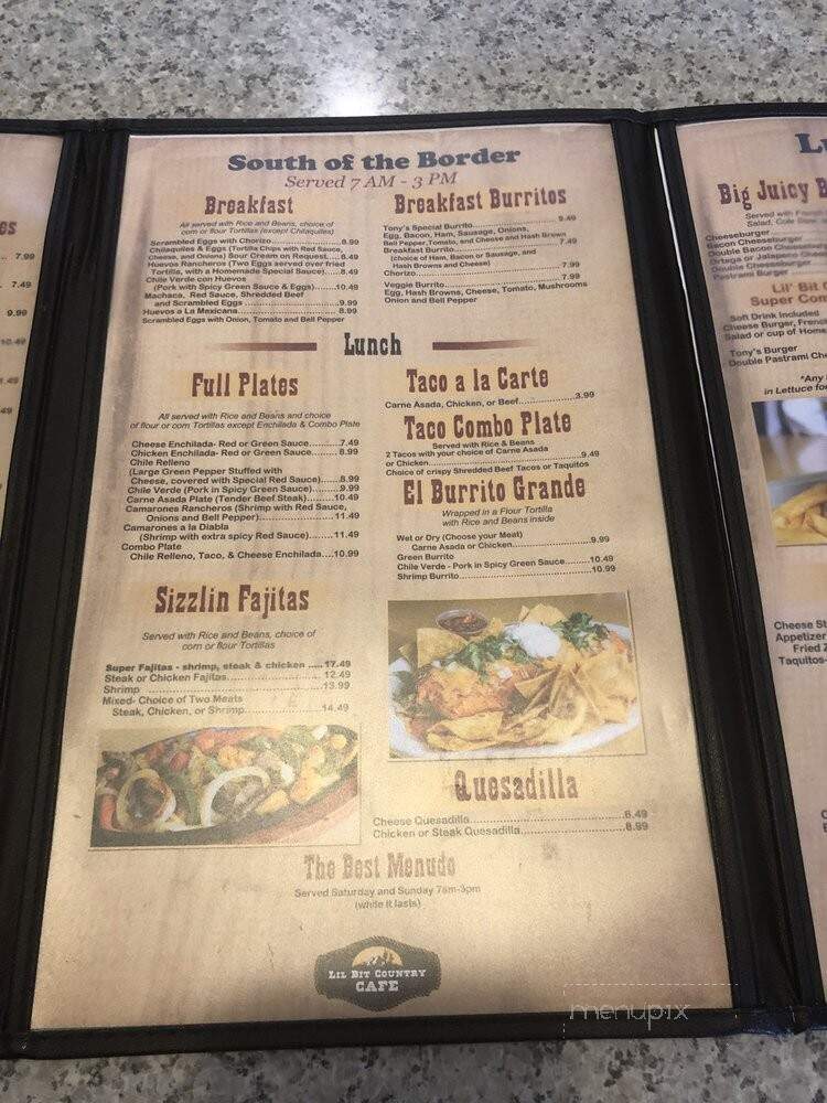 Lil Bit Country Cafe - Victorville, CA menu_pic