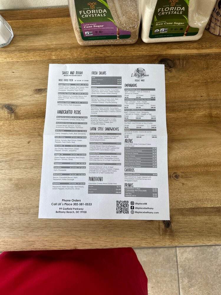 Lili's Place - Bethany Beach, DE menu_pic