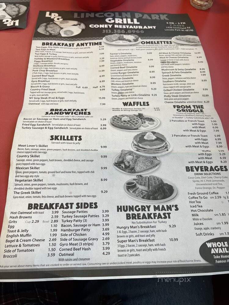 Lincoln Park Grill - Lincoln Park, MI menu_pic