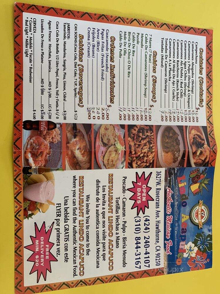 Lindo Acapulco - Hawthorne, CA menu_pic