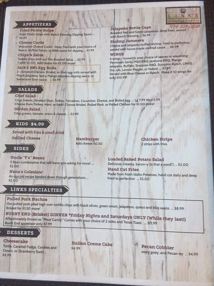 Links at Chaffee Crossing - Fort Smith, AR menu_pic