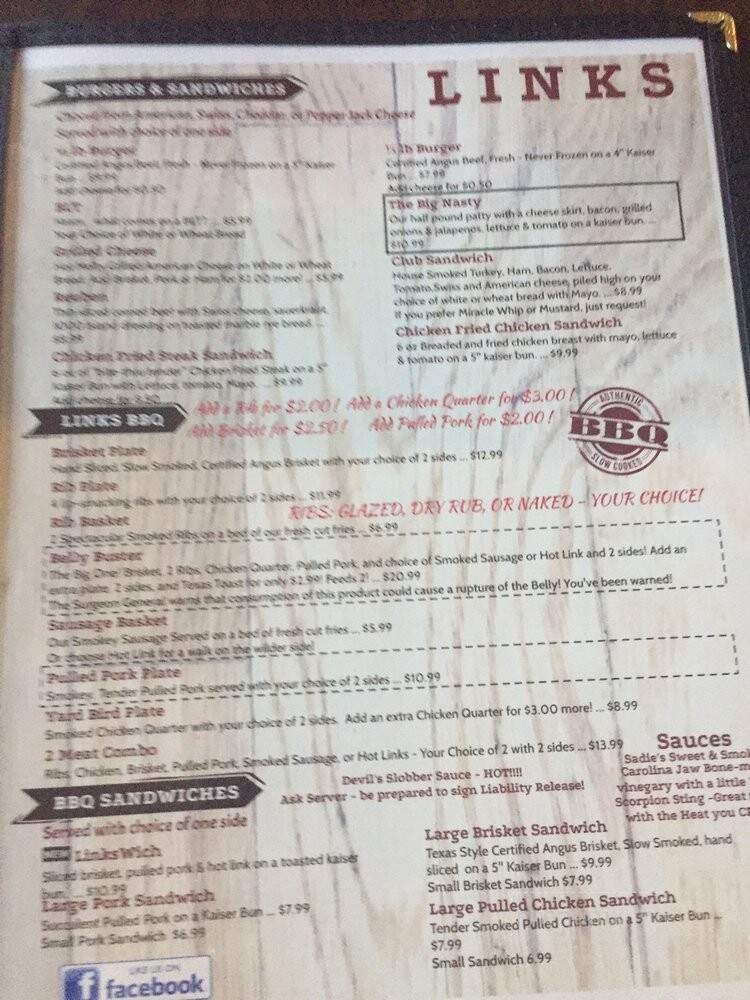 Links at Chaffee Crossing - Fort Smith, AR menu_pic