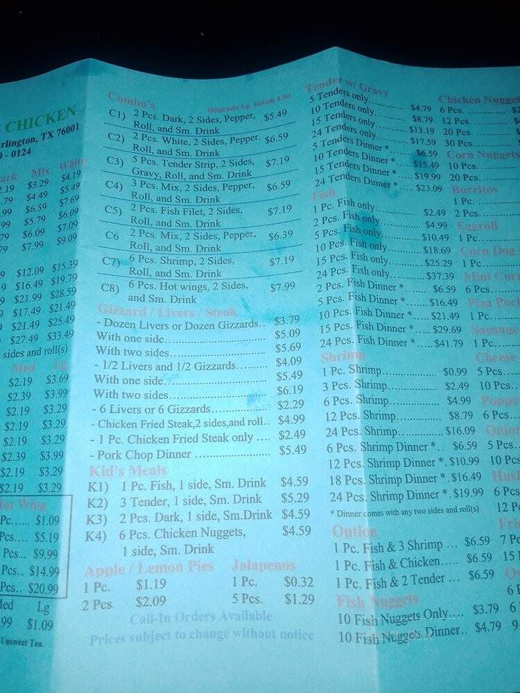 Lisa's Chicken - Arlington, TX menu_pic