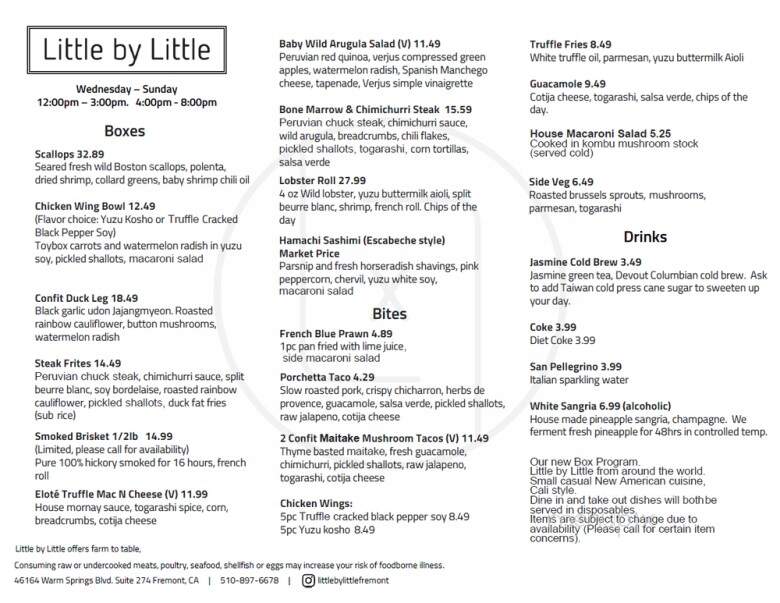 Little by Little - Fremont, CA menu_pic