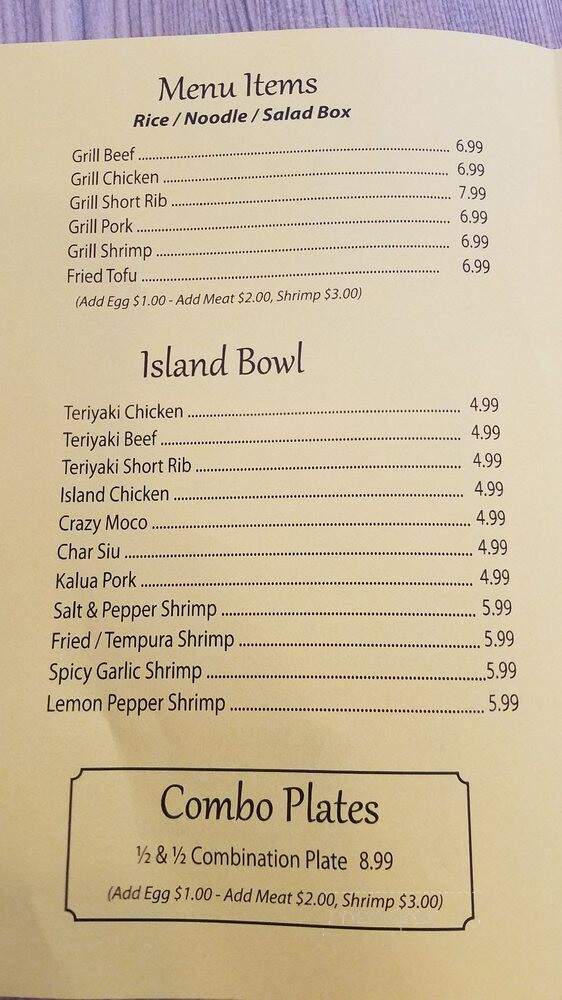 LnL Grill - Sacramento, CA menu_pic