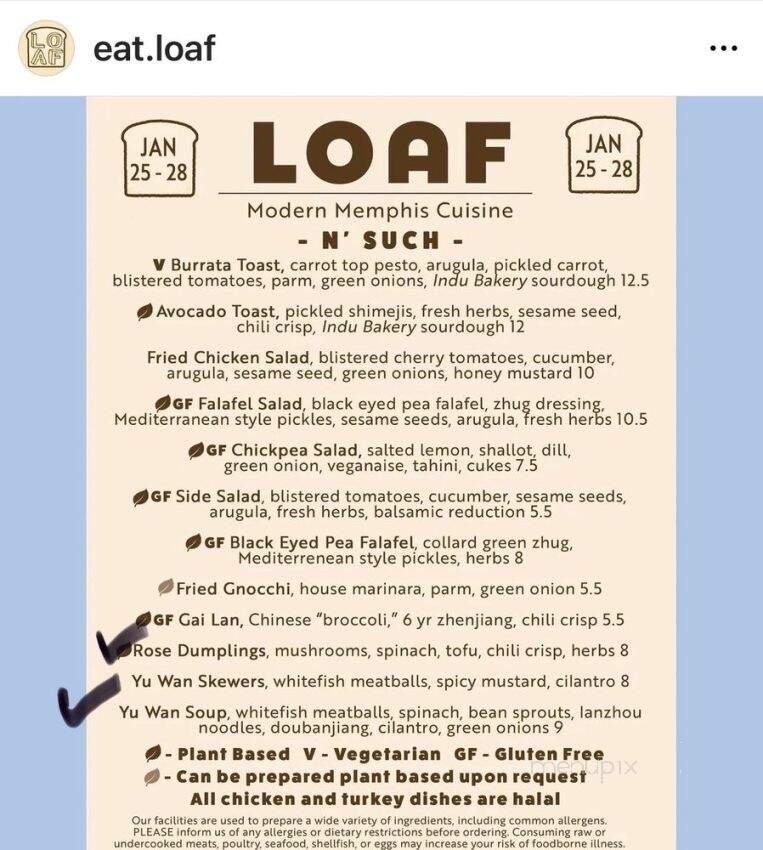 Loaf - Memphis, TN menu_pic