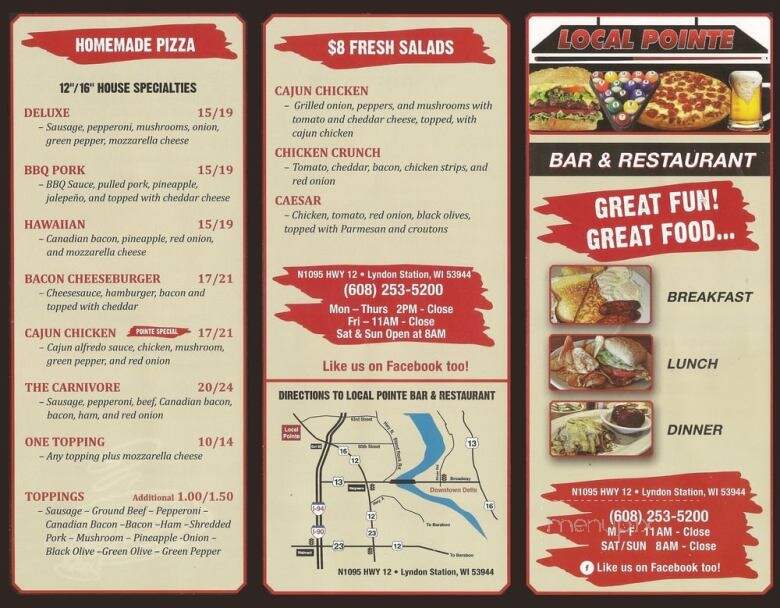 Local Pointe - Wisconsin Dells, WI menu_pic