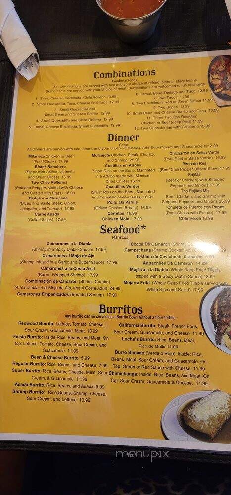 Locha's Mexican Restaurant - Fortuna, CA menu_pic