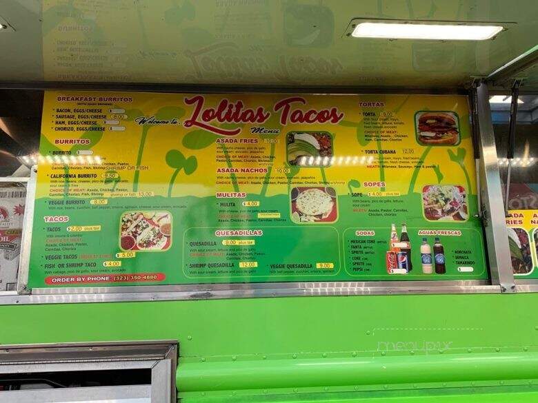 Lolita's Tacos - Los Angeles, CA menu_pic