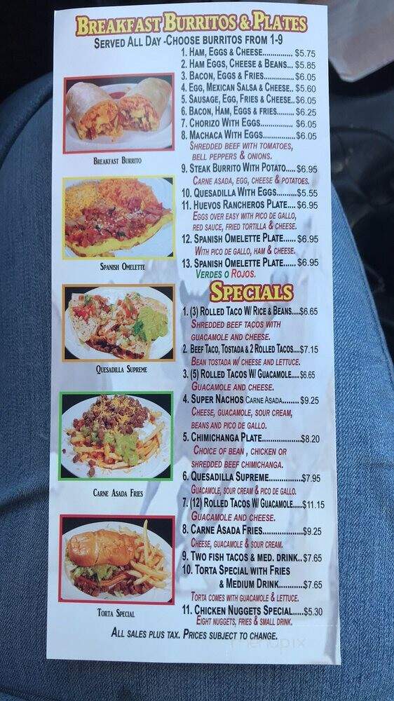 Los Alazanes Mexican Food - Barstow, CA menu_pic