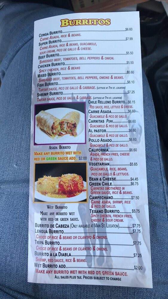 Los Alazanes Mexican Food - Barstow, CA menu_pic