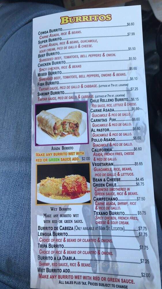 Los Alazanes Mexican Food - Barstow, CA menu_pic