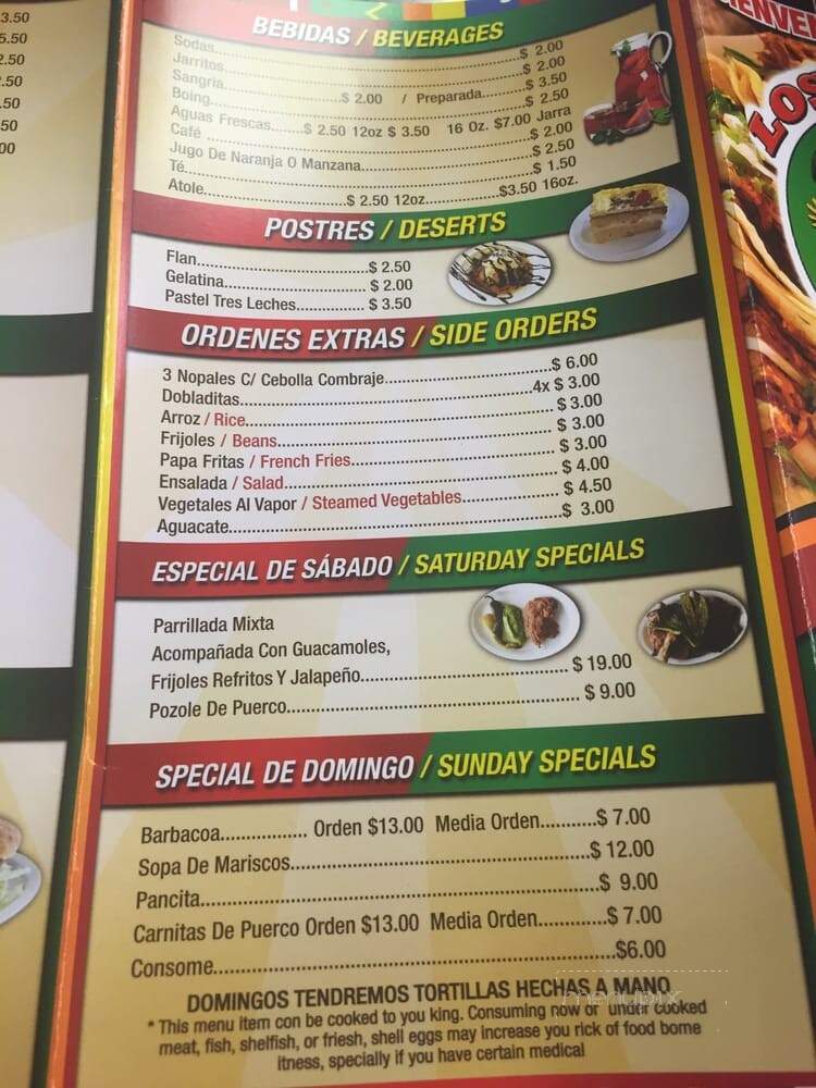 Los Amigos Restaurant - Coram, NY menu_pic