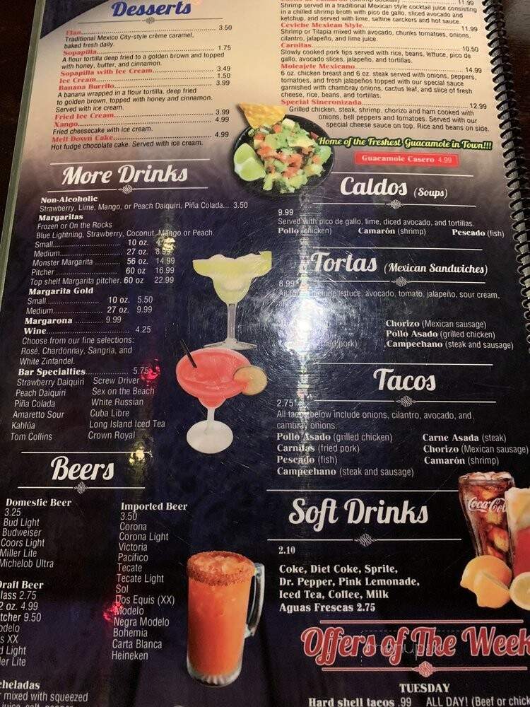 Los Arcos - Gardendale, AL menu_pic