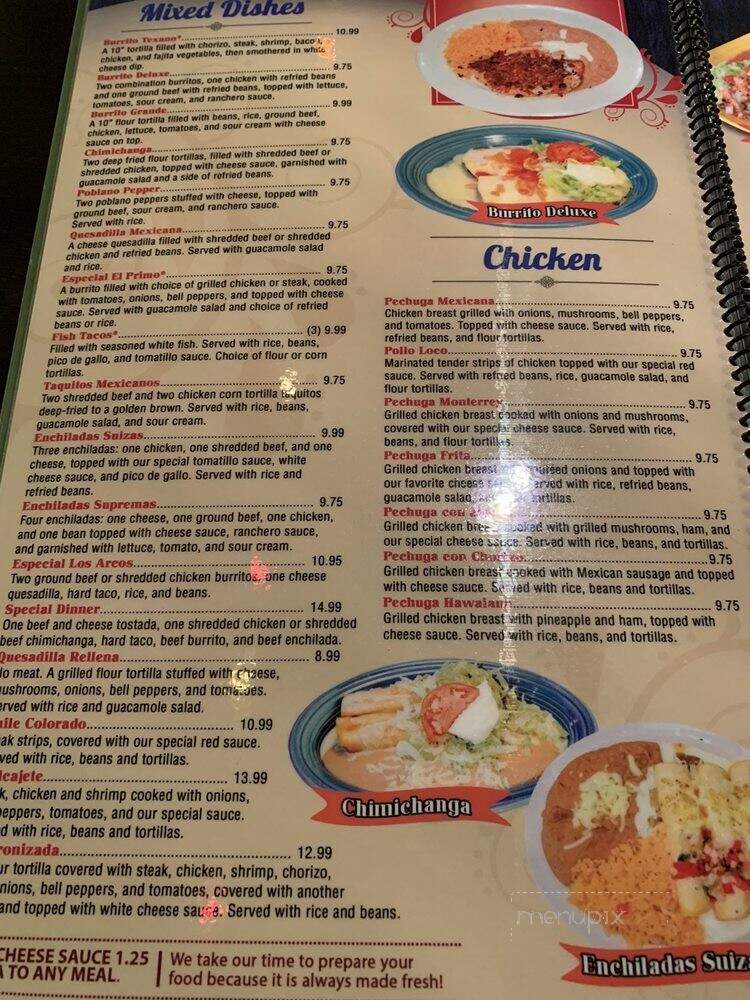 Los Arcos - Gardendale, AL menu_pic