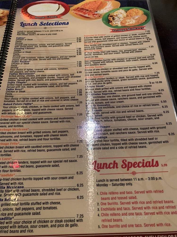 Los Arcos - Gardendale, AL menu_pic