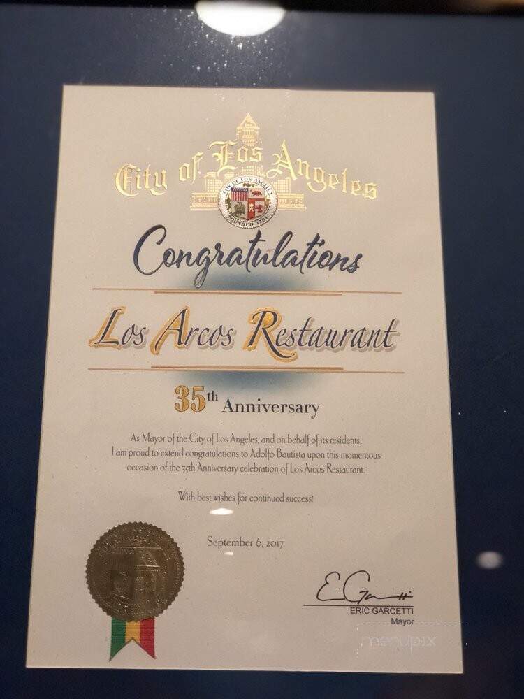 Los Arcos Restaurant - Los Angeles, CA menu_pic