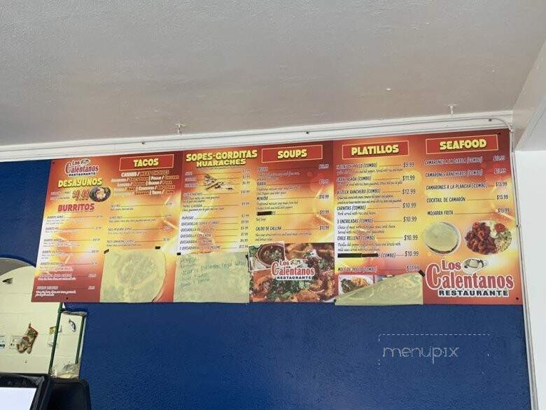 Los Calentanos Restaurante - Sacramento, CA menu_pic