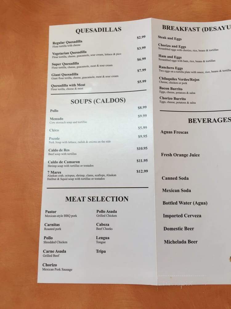 Los Caporales Taqueria - Antioch, CA menu_pic