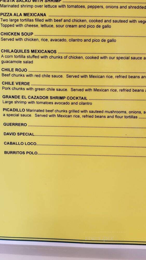 Los Cazadores - Mount Vernon, KY menu_pic