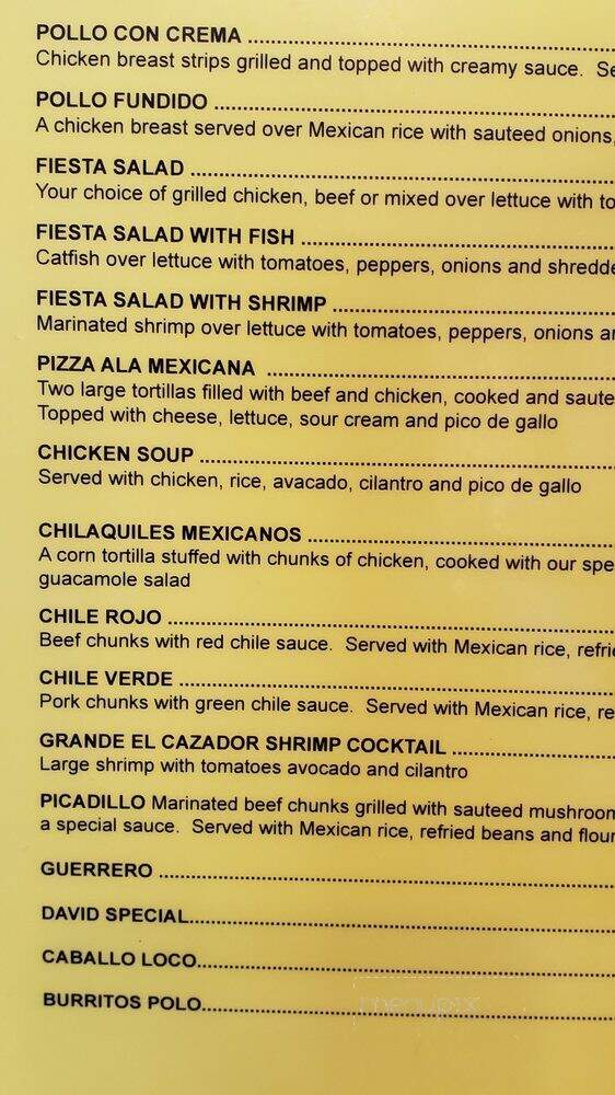 Los Cazadores - Mount Vernon, KY menu_pic