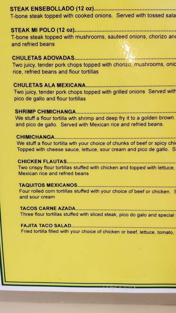 Los Cazadores - Mount Vernon, KY menu_pic