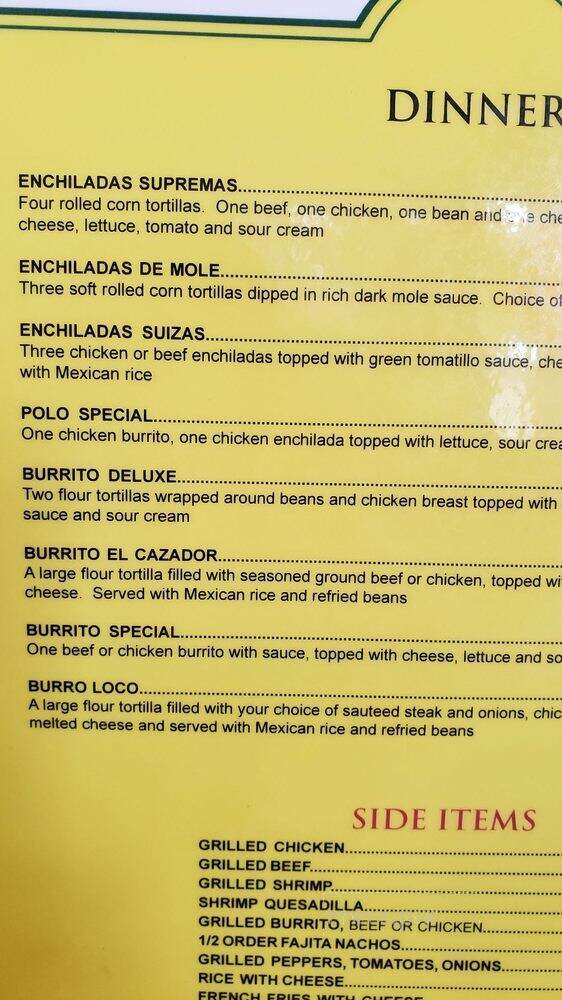 Los Cazadores - Mount Vernon, KY menu_pic