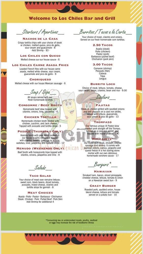 Los Chiles - Belleview, FL menu_pic