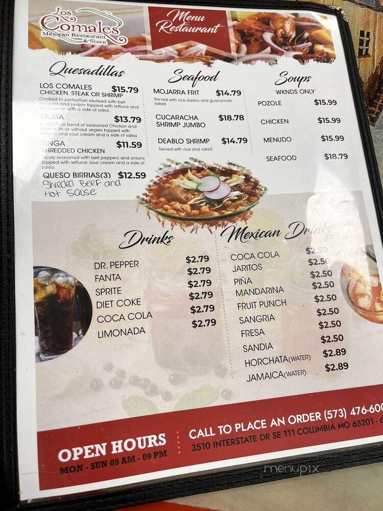 Los Comales Mexican Restaurant - Columbia, MO menu_pic