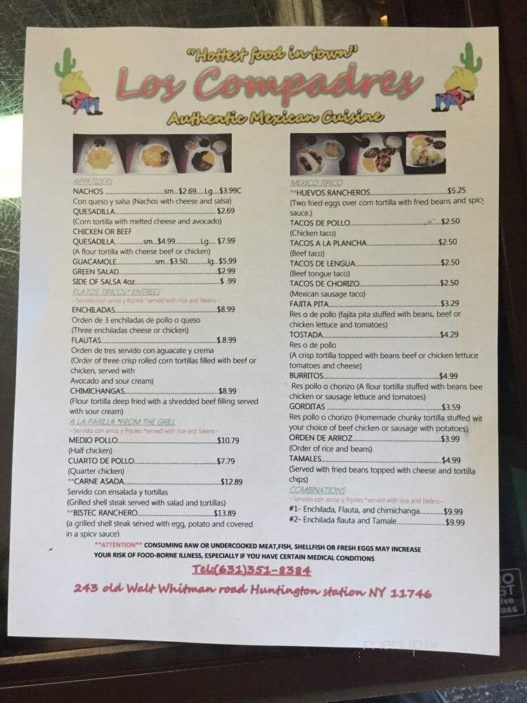 Los Compadres - Huntington Station, NY menu_pic