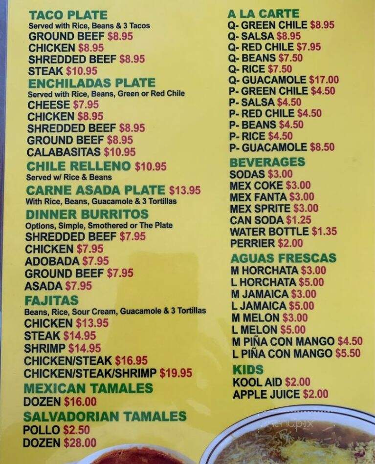 Los Cuates Mexican Restaurant - Denver, CO menu_pic