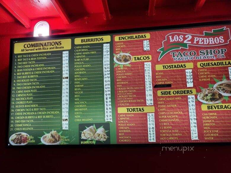 Los Dos Pedros - San Diego, CA menu_pic