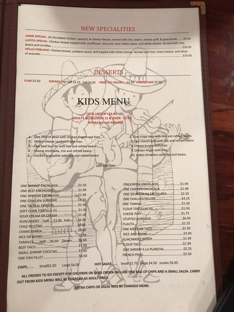 Los Panchitos - Huntsville, TX menu_pic