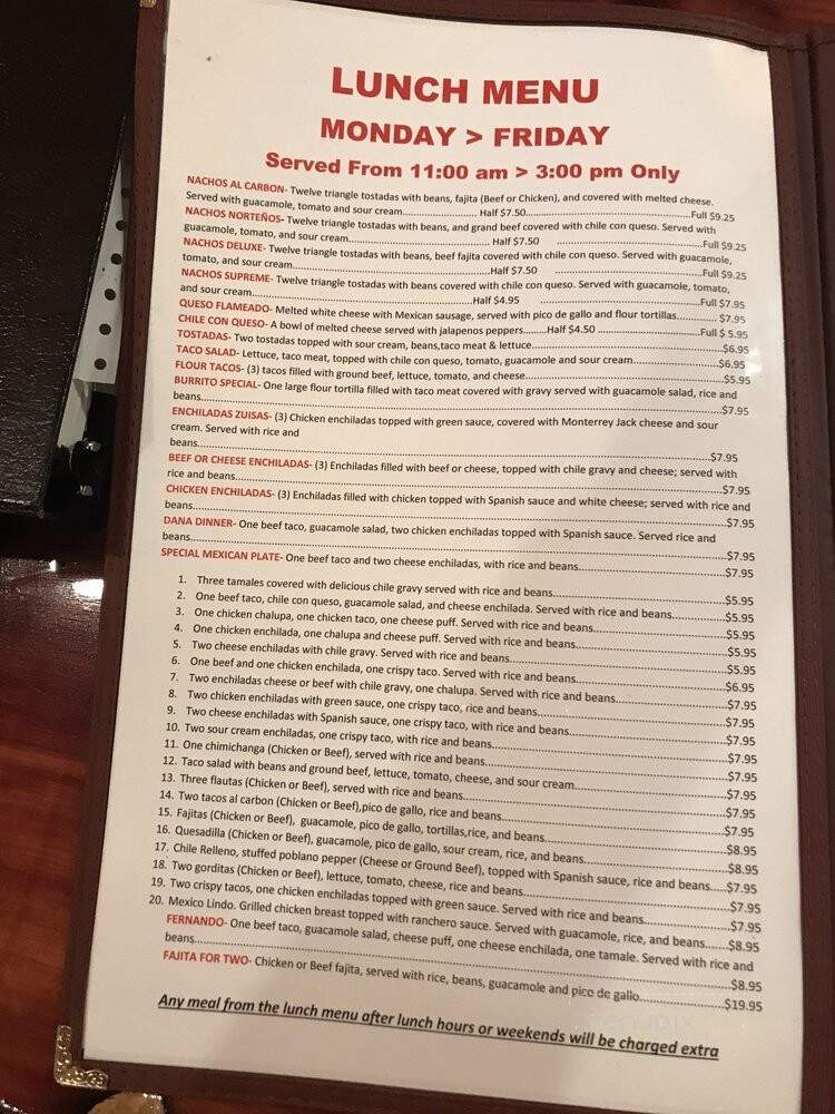 Los Panchitos - Huntsville, TX menu_pic