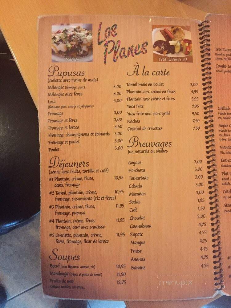 Resto Los Planes - Montreal, QC menu_pic