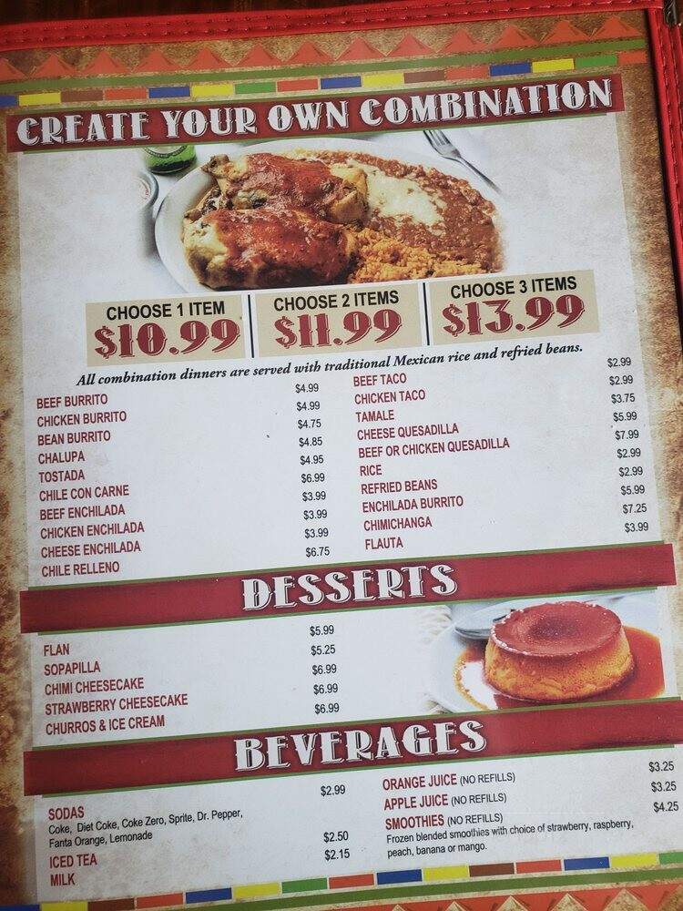 Los Ponchos - Liberty, TX menu_pic