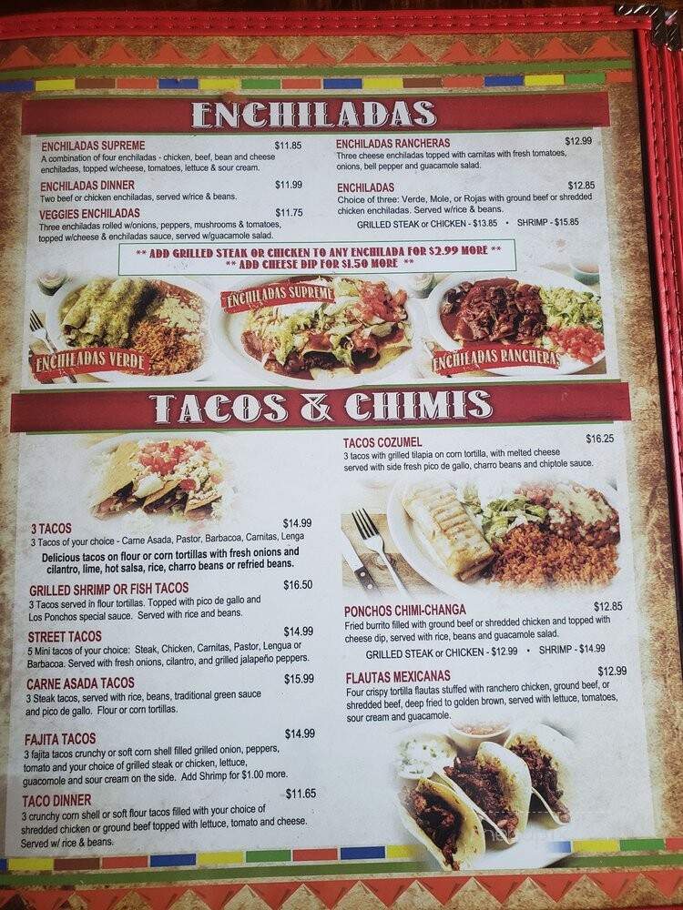 Los Ponchos - Liberty, TX menu_pic