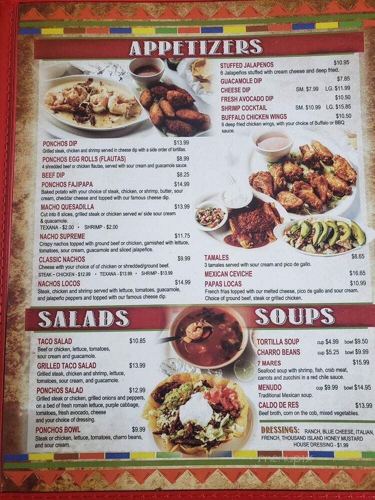 Los Ponchos - Liberty, TX menu_pic