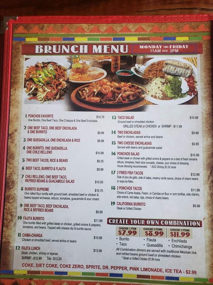 Los Ponchos - Liberty, TX menu_pic