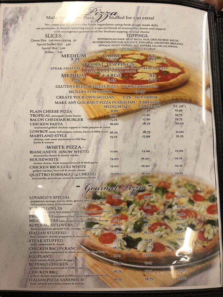 Lo Vasco's Pizza - Wellsville, PA menu_pic