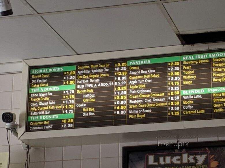 Lucky Donuts - Oakland, CA menu_pic