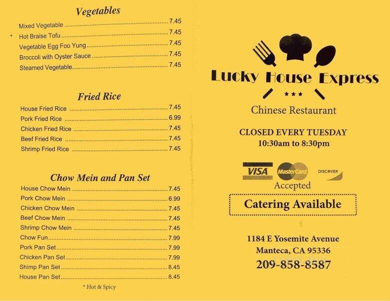 Lucky House Express - Manteca, CA menu_pic