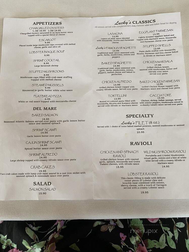 Lucky's New Italian Resturant - Jackson, GA menu_pic