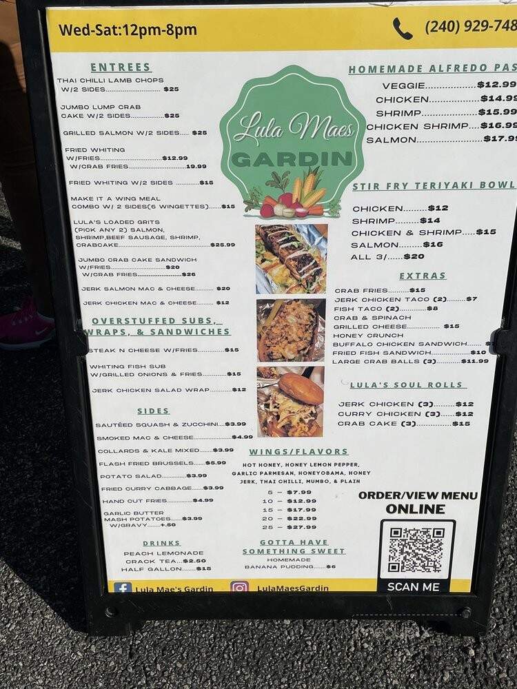 Lula Mae's Gardin - Washington, DC menu_pic
