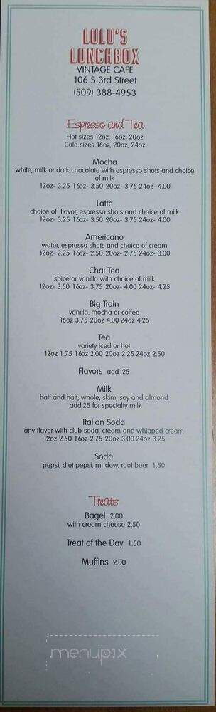Lulu's Lunchbox - Yakima, WA menu_pic